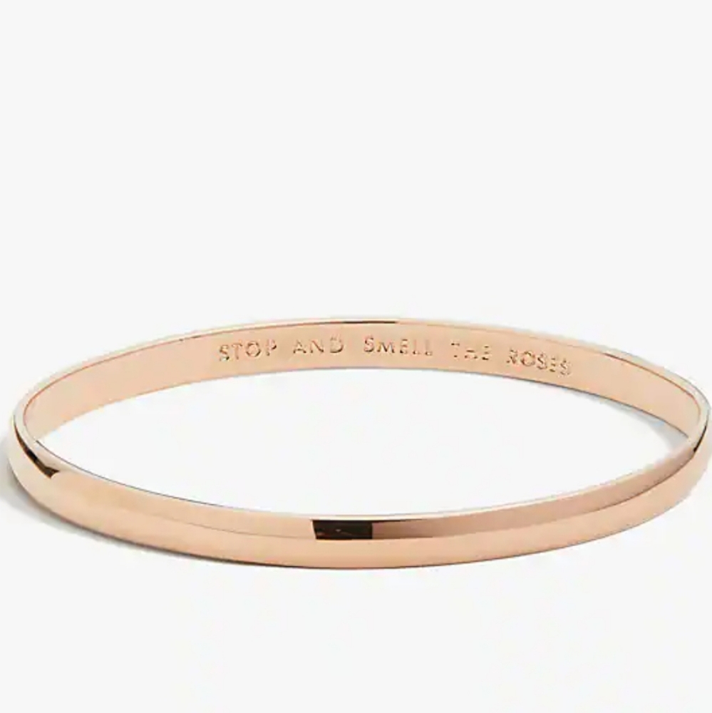 Kate Spade New York Gold Plated Bangle Bracelet Stop and Smell the Roses